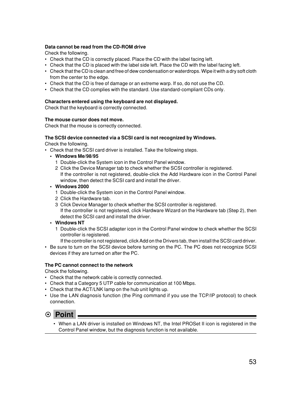 Point | FUJITSU 500 User Manual | Page 64 / 80