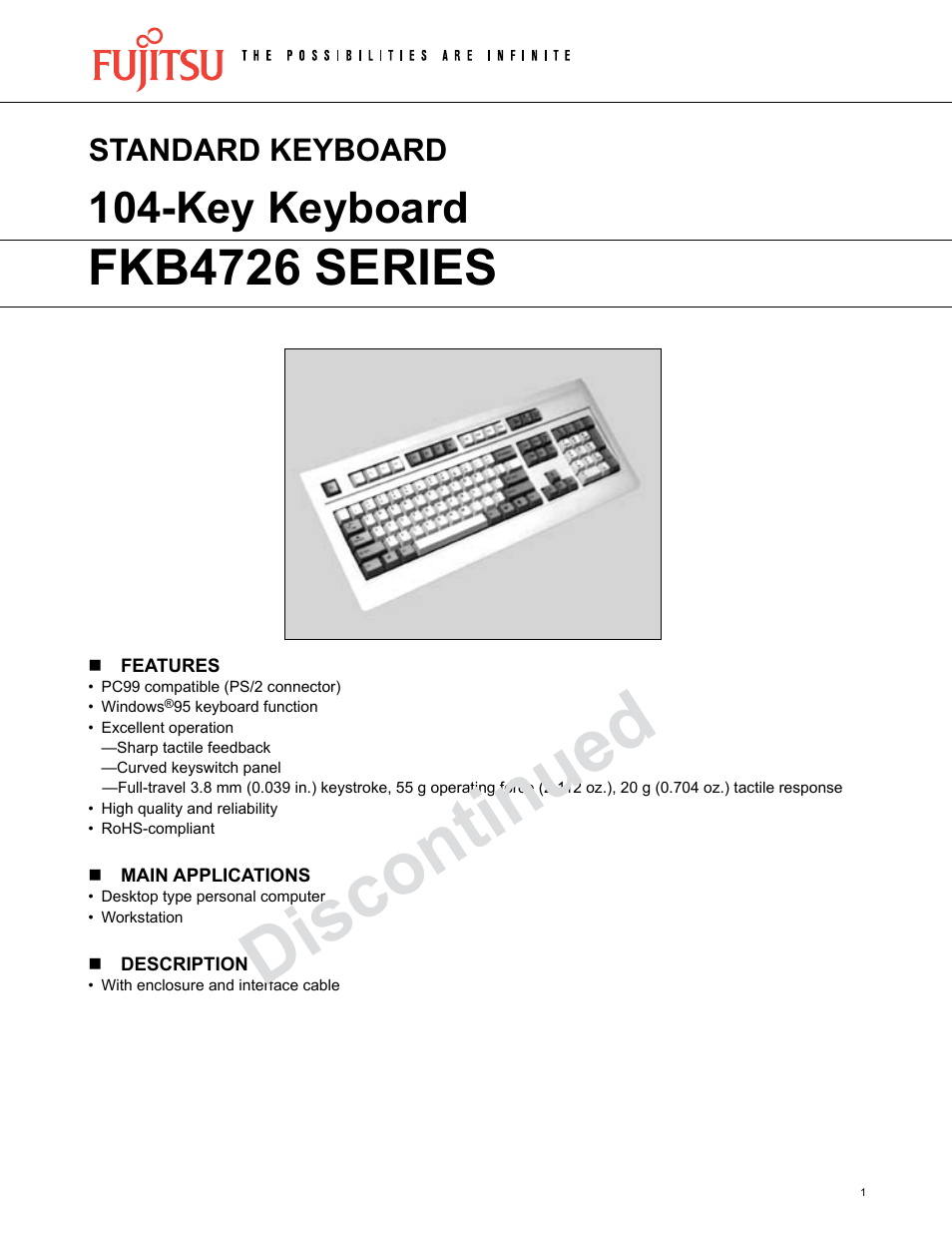 FUJITSU FKB4726 SERIES User Manual | 5 pages