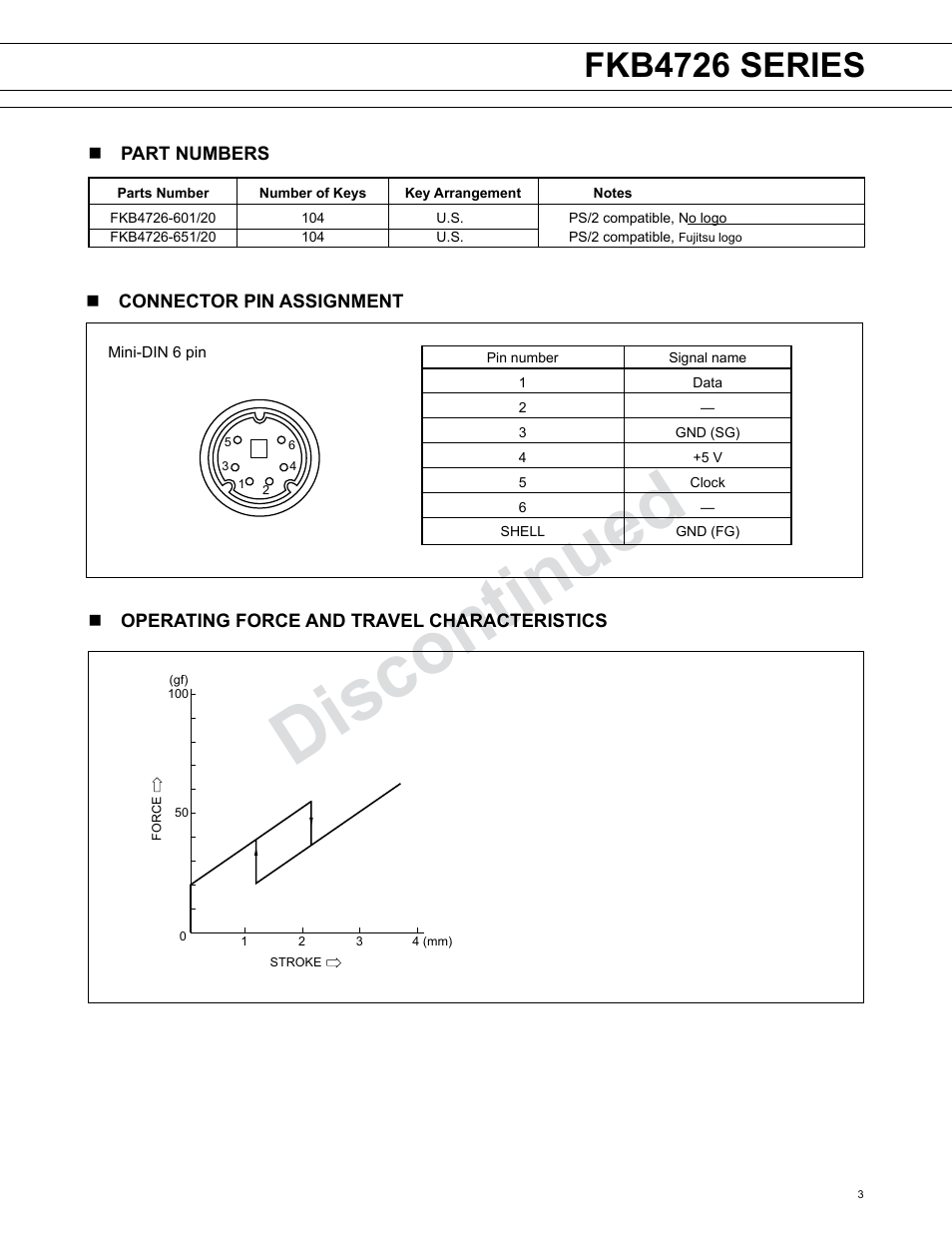 Discontinued, Fkb4726 series | FUJITSU FKB4726 SERIES User Manual | Page 3 / 5