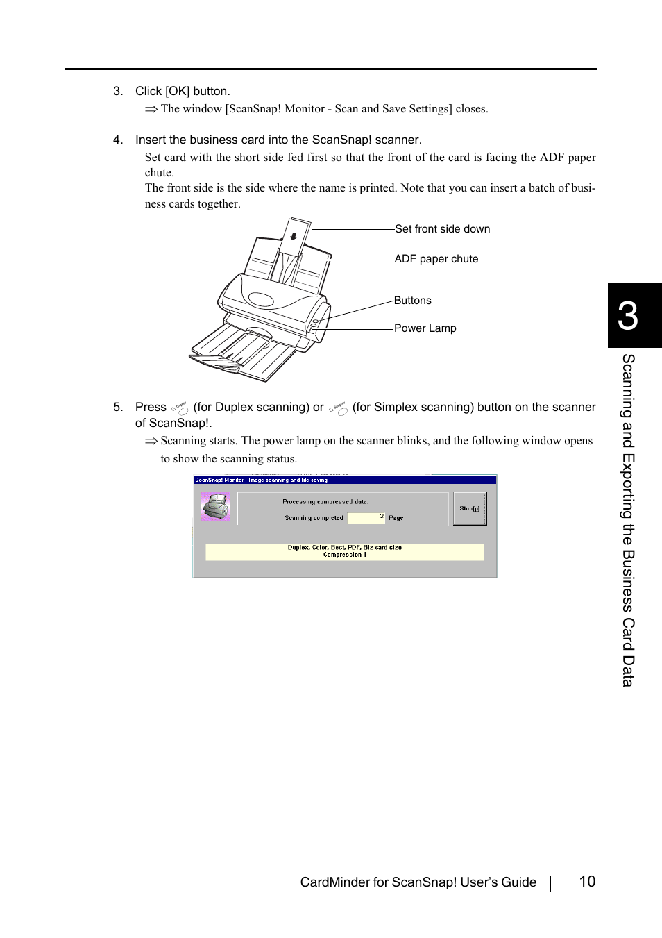 10 scanning and expor ting th e business card data | FUJITSU CardMinder User Manual | Page 16 / 46