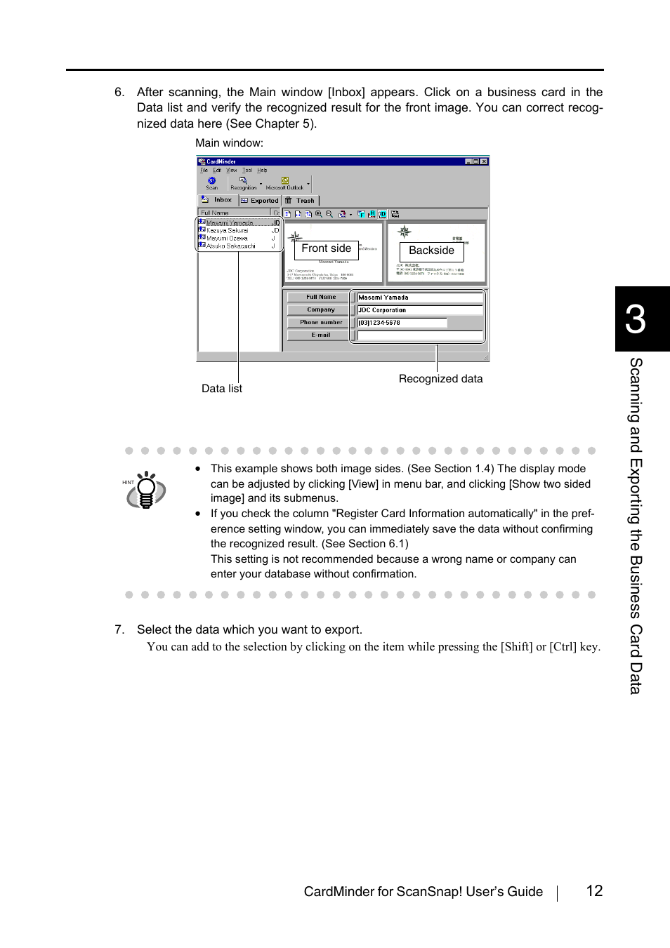 FUJITSU CardMinder User Manual | Page 18 / 46