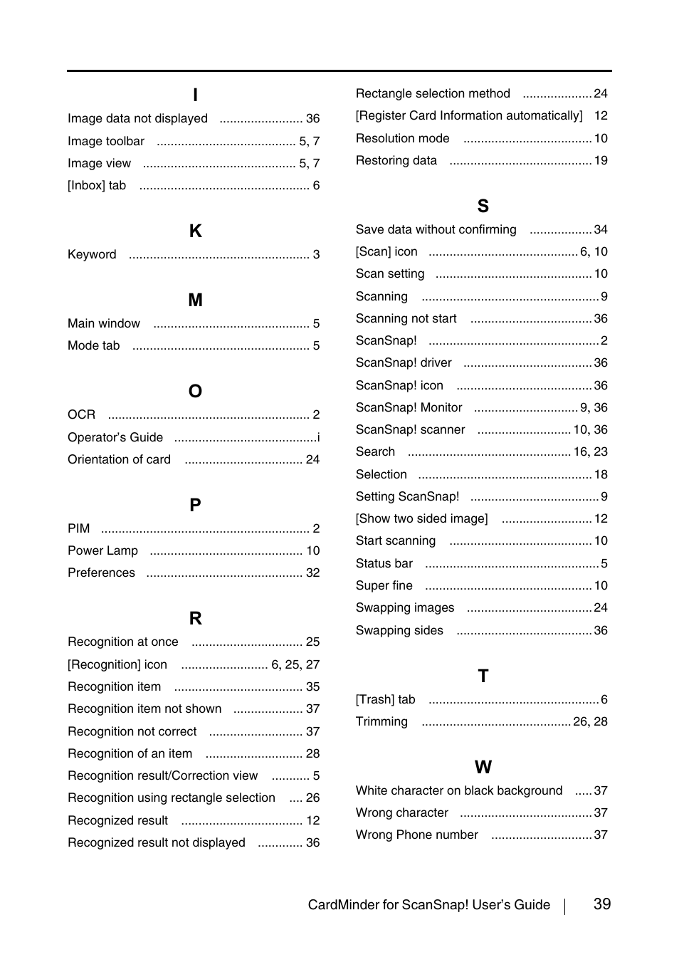 FUJITSU CardMinder User Manual | Page 45 / 46