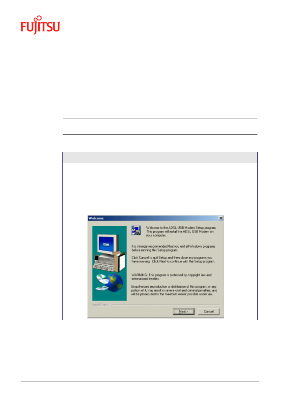 Modem software setup for windows me, Modem software setup for windows me -14, Procedure 2-4 | Software setup for windows me -14, Rocedure 2-4, Procedure 2-4 o, Software setup for windows me, Procedure 2-4: software setup for windows me | FUJITSU ISSUE 02 3XAX-00803AAS User Manual | Page 28 / 100