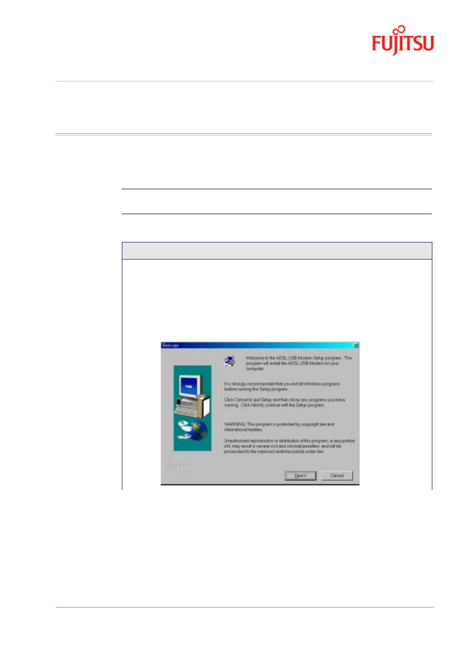 Modem software setup for windows xp, Modem software setup for windows xp -17, Procedure 2-5 | Software setup for windows xp -17, Or procedure 2-5 d, Procedure 2-5). th, Software setup for windows xp, Procedure 2-5: software setup for windows xp | FUJITSU ISSUE 02 3XAX-00803AAS User Manual | Page 31 / 100