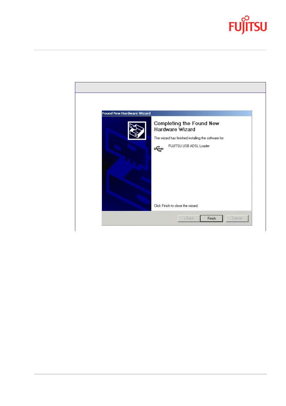 Procedure 2-5: software setup for windows xp | FUJITSU ISSUE 02 3XAX-00803AAS User Manual | Page 35 / 100