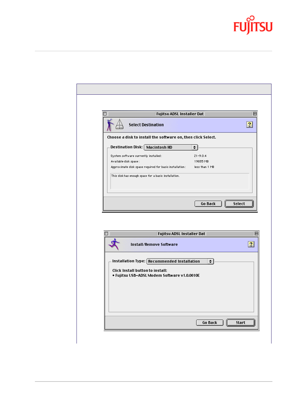 Procedure 3-2: software setup for macintosh | FUJITSU ISSUE 02 3XAX-00803AAS User Manual | Page 57 / 100