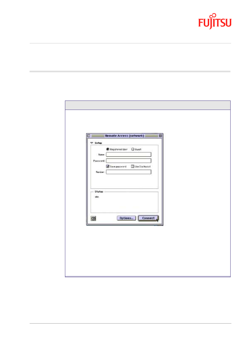 Establishing a ppp connection, Establishing a ppp connection -13, Procedure 3-5 | Procedure 3-5: establishing a ppp connection | FUJITSU ISSUE 02 3XAX-00803AAS User Manual | Page 63 / 100