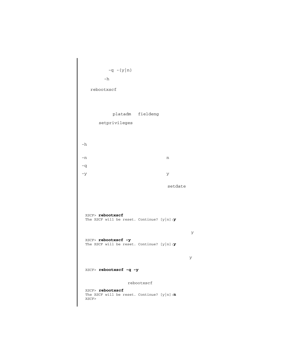 Rebootxscf | FUJITSU SPARC ENTERPRISE M4000 User Manual | Page 129 / 444