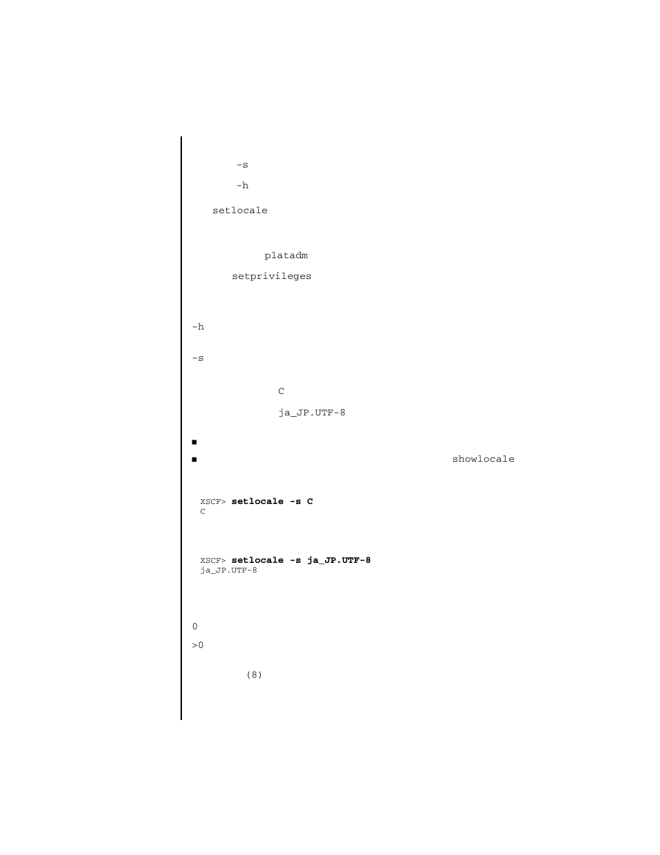 Setlocale | FUJITSU SPARC ENTERPRISE M4000 User Manual | Page 197 / 444