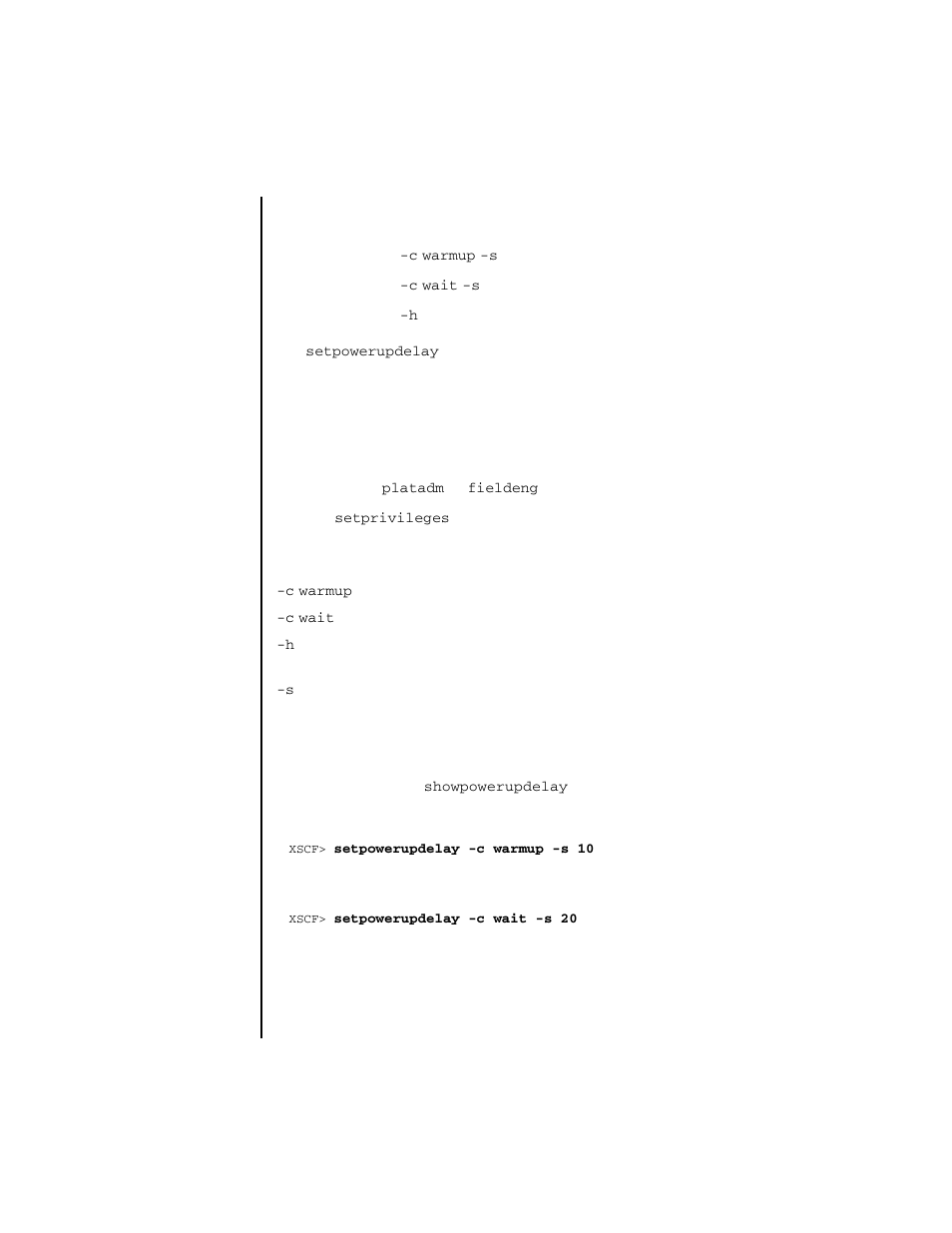 Setpowerupdelay | FUJITSU SPARC ENTERPRISE M4000 User Manual | Page 219 / 444