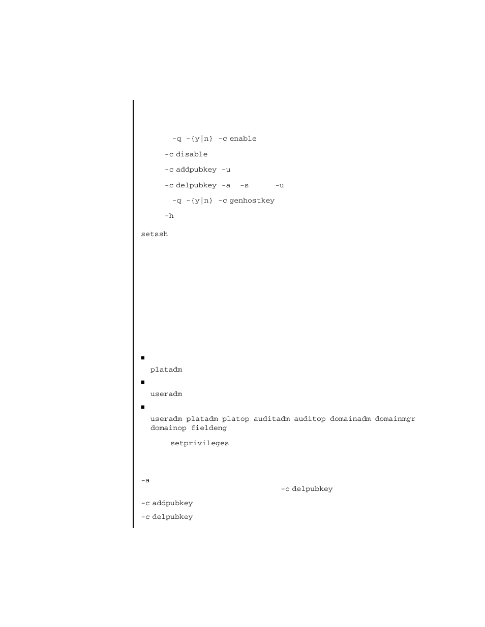 Setssh | FUJITSU SPARC ENTERPRISE M4000 User Manual | Page 249 / 444