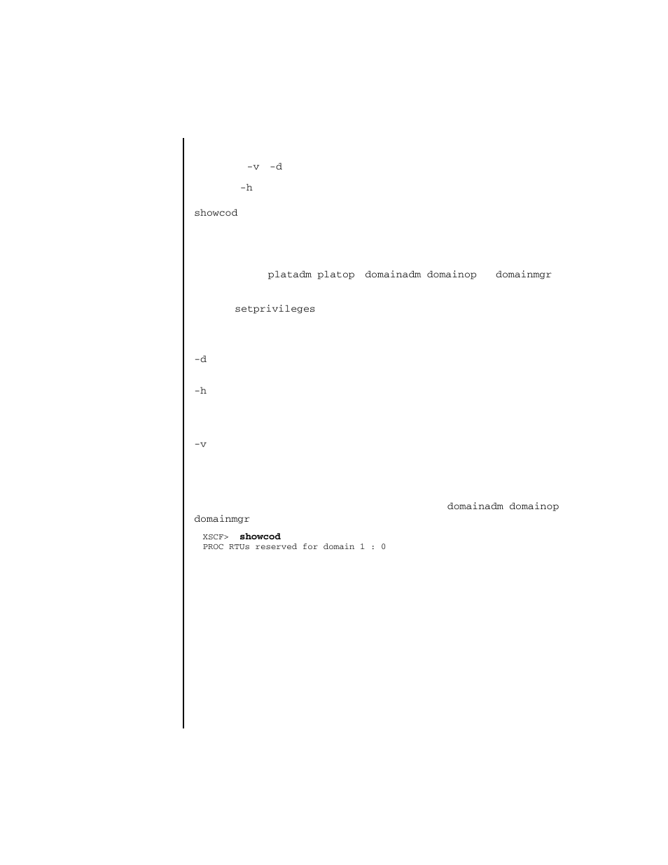 Showcod | FUJITSU SPARC ENTERPRISE M4000 User Manual | Page 285 / 444