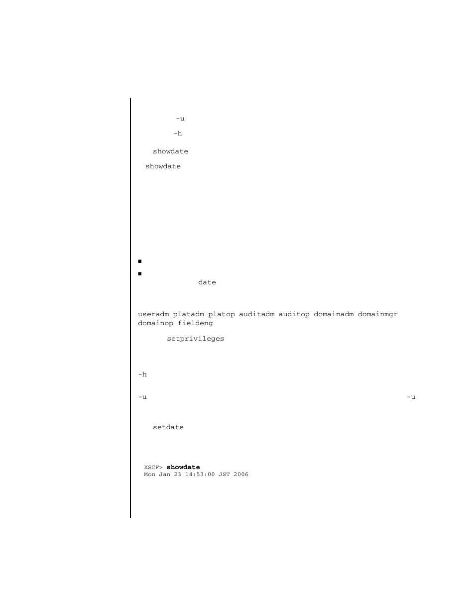 Showdate | FUJITSU SPARC ENTERPRISE M4000 User Manual | Page 297 / 444