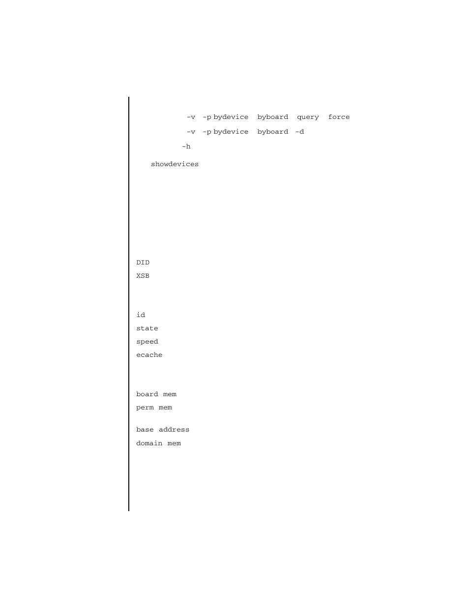 Showdevices | FUJITSU SPARC ENTERPRISE M4000 User Manual | Page 305 / 444