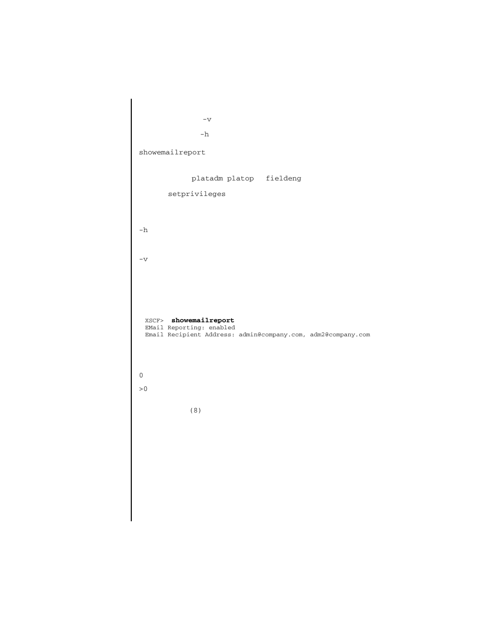 Showemailreport | FUJITSU SPARC ENTERPRISE M4000 User Manual | Page 321 / 444