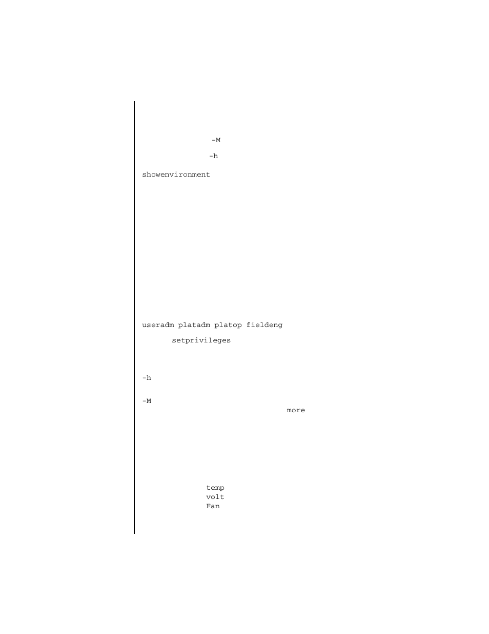 Showenvironment | FUJITSU SPARC ENTERPRISE M4000 User Manual | Page 323 / 444