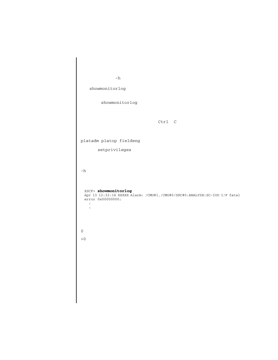 Showmonitorlog | FUJITSU SPARC ENTERPRISE M4000 User Manual | Page 361 / 444