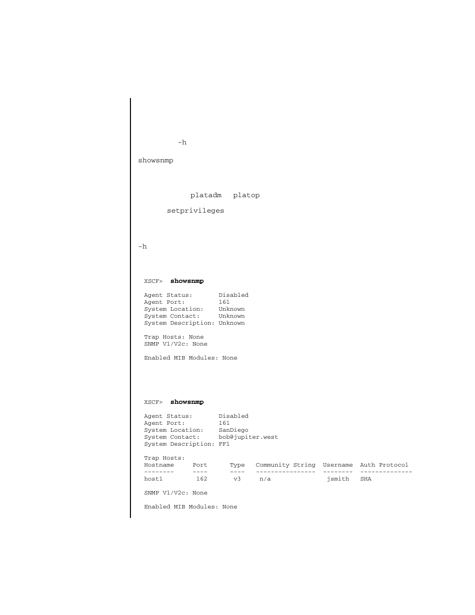 Showsnmp | FUJITSU SPARC ENTERPRISE M4000 User Manual | Page 389 / 444