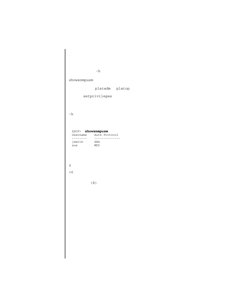 Showsnmpusm | FUJITSU SPARC ENTERPRISE M4000 User Manual | Page 391 / 444