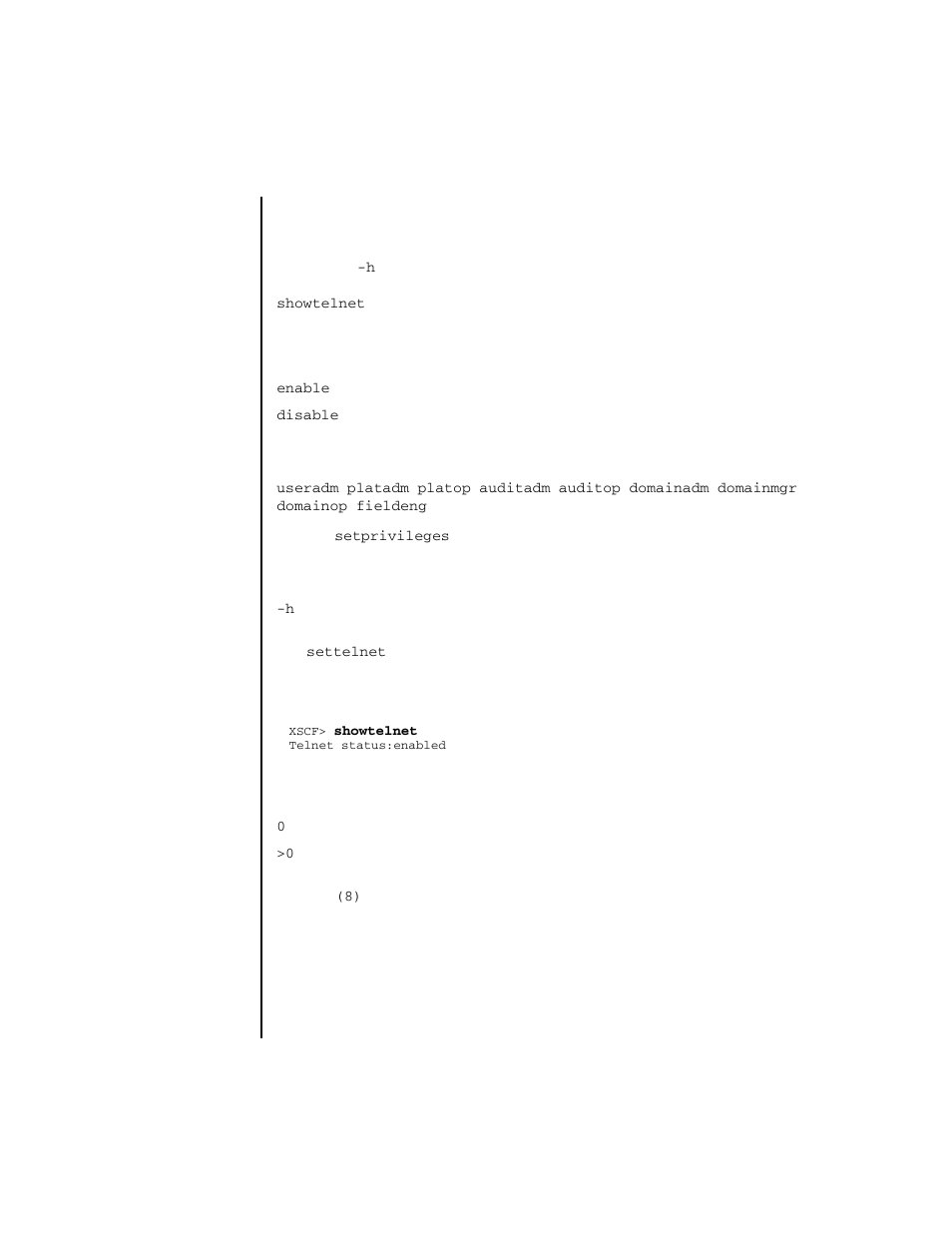 Showtelnet | FUJITSU SPARC ENTERPRISE M4000 User Manual | Page 401 / 444