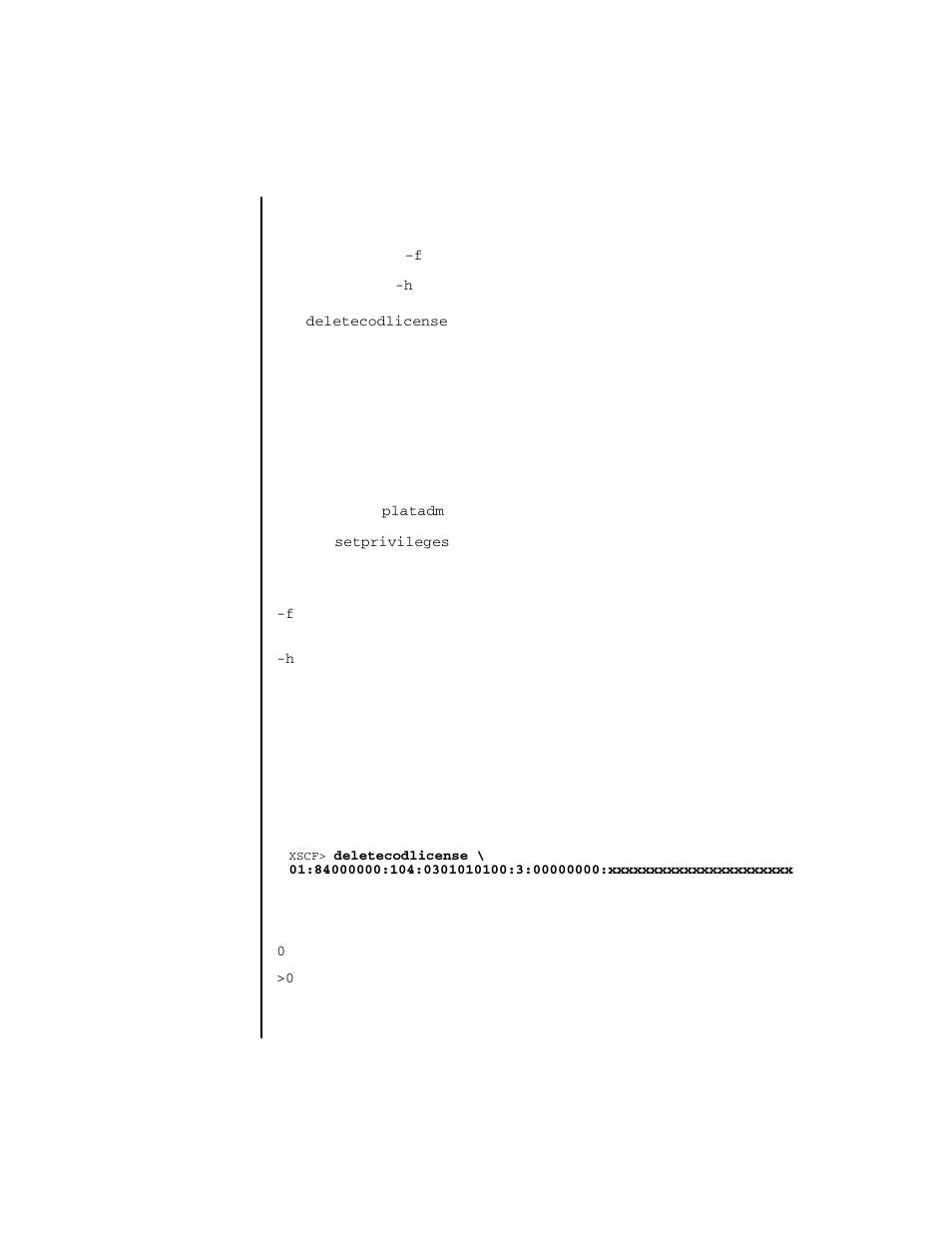 Deletecodlicense | FUJITSU SPARC ENTERPRISE M4000 User Manual | Page 59 / 444