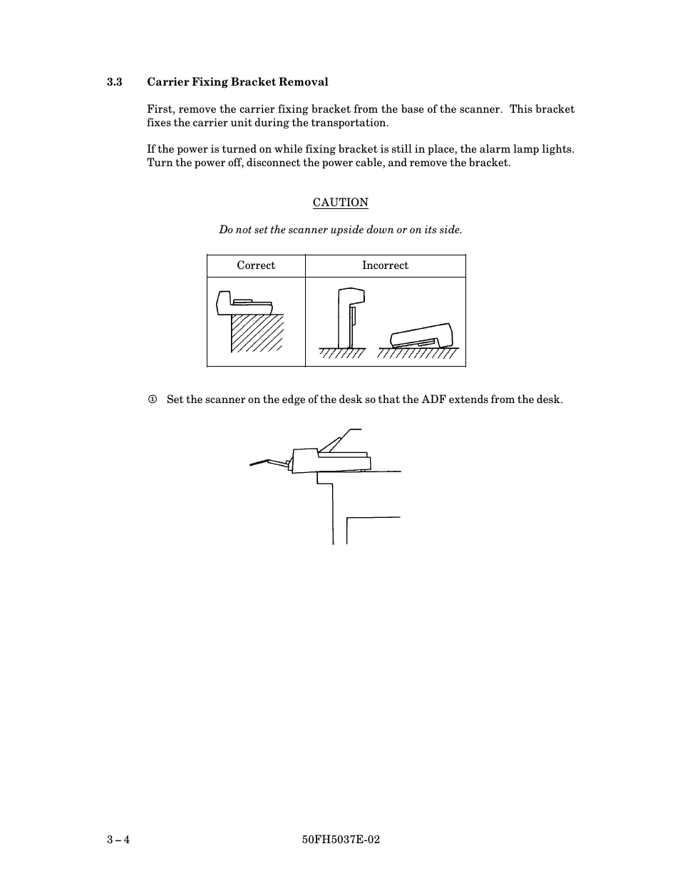 3 carrier bracket fixing, Carrier fixing bracket removal | FUJITSU 50FH5037E-02 User Manual | Page 30 / 142