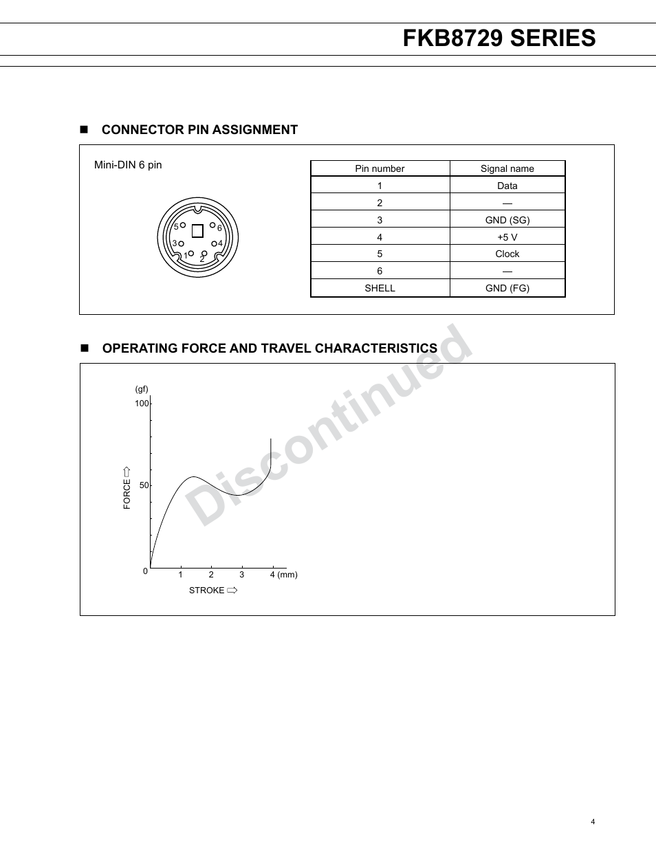 Discontinued, Fkb8729 series | FUJITSU FKB8729 Series User Manual | Page 4 / 8