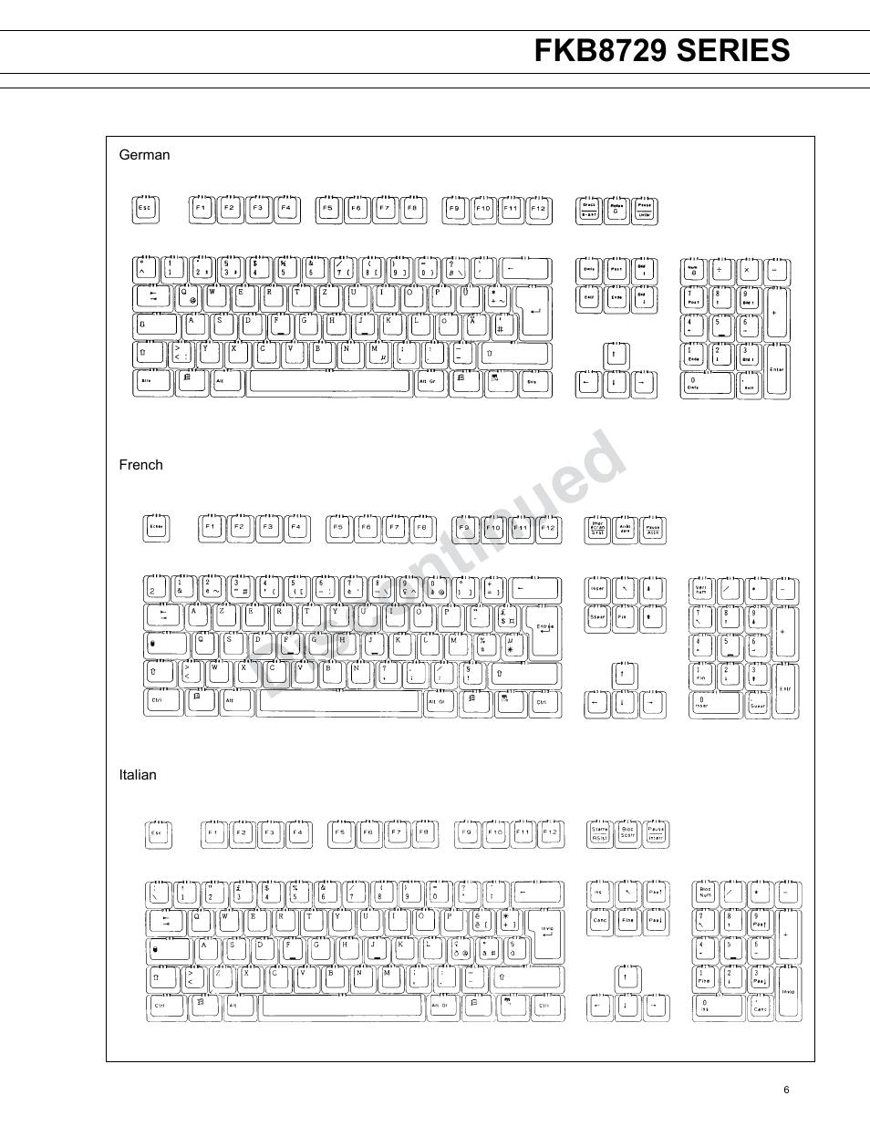 Discontinued, Fkb8729 series | FUJITSU FKB8729 Series User Manual | Page 6 / 8