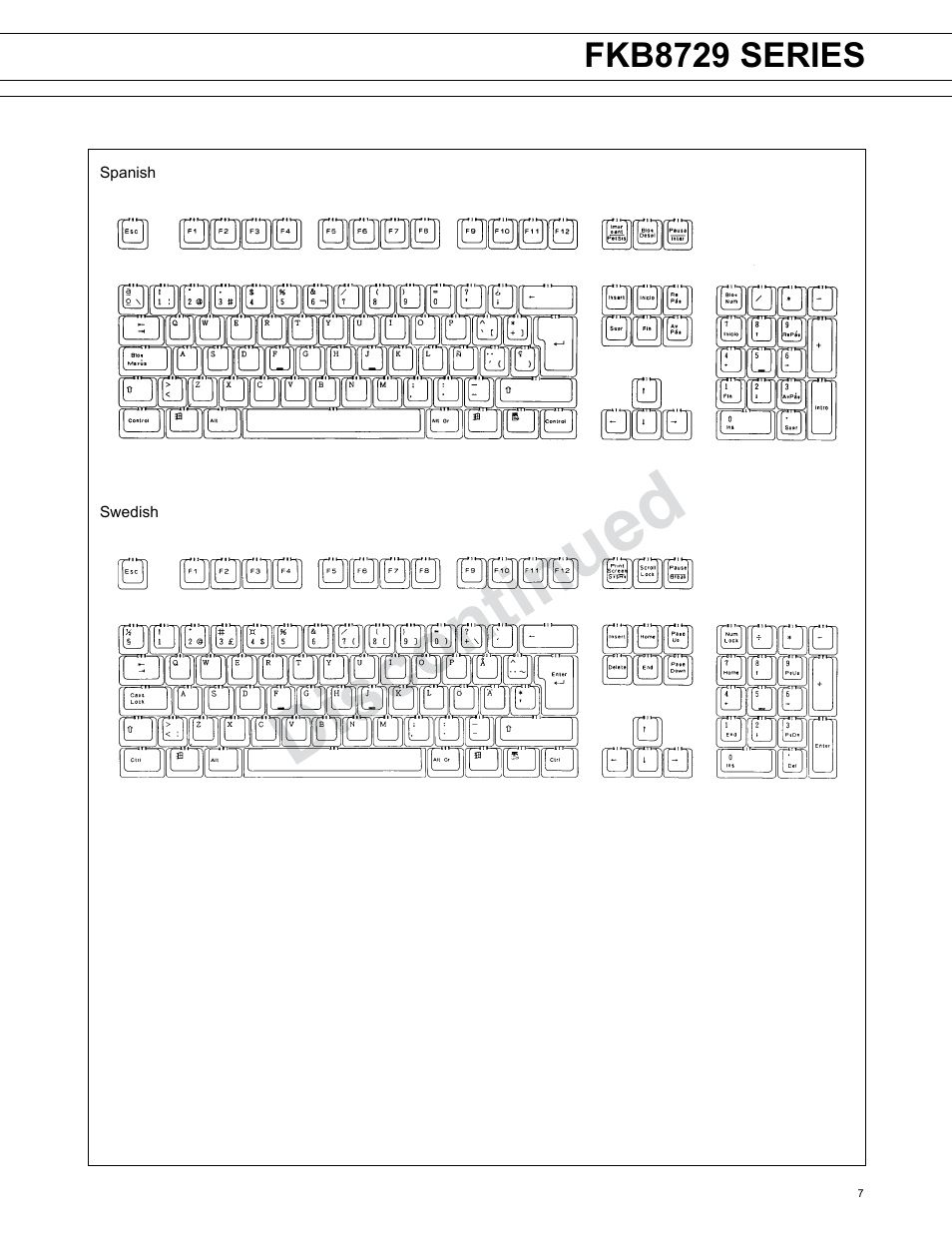 Discontinued, Fkb8729 series | FUJITSU FKB8729 Series User Manual | Page 7 / 8