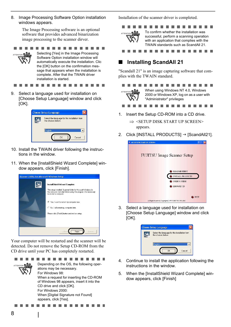 Installing scandall 21 | FUJITSU fi-5900C User Manual | Page 16 / 30