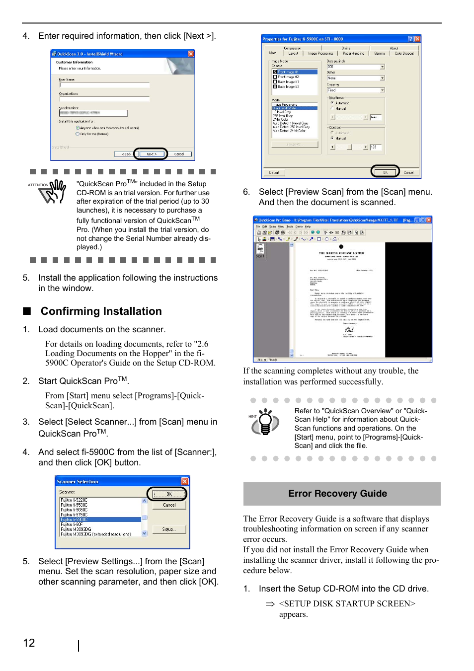 Confirming installation | FUJITSU fi-5900C User Manual | Page 20 / 30