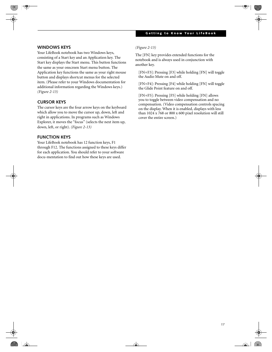 Windows keys, Cursor keys, Function keys | Windows keys cursor keys function keys | FUJITSU DVD Player User Manual | Page 27 / 108