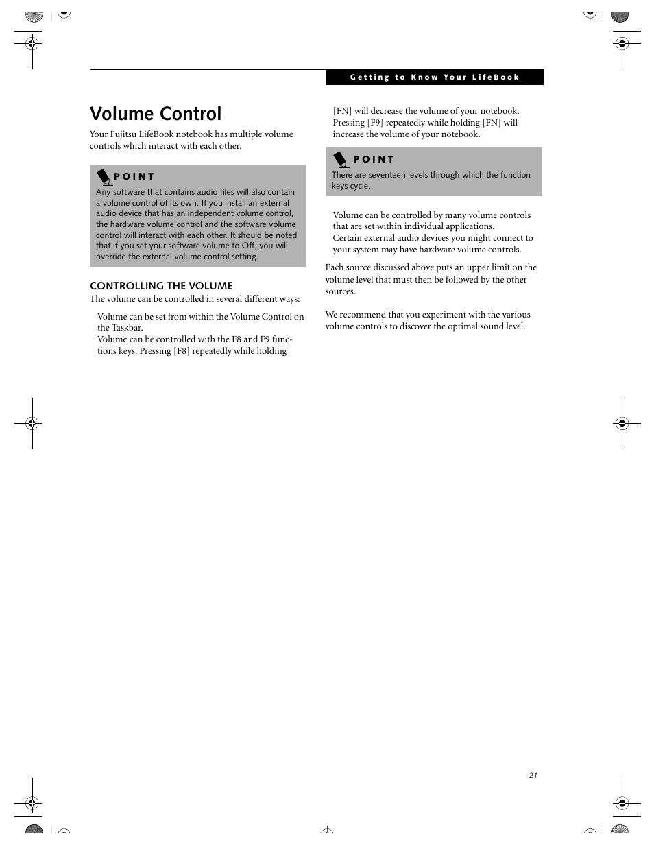 Controlling the volume, Volume control | FUJITSU DVD Player User Manual | Page 31 / 108