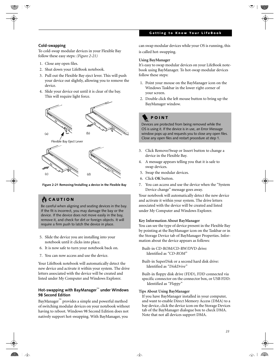 Cold-swapping | FUJITSU DVD Player User Manual | Page 33 / 108