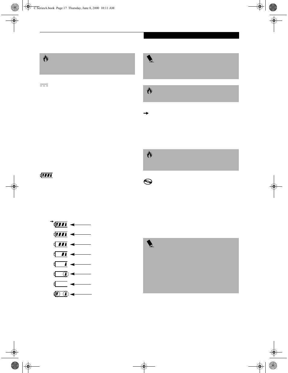 Ac adapter indicator, Battery level indicators, Battery charging indicators | Dvd drive access indicator | FUJITSU LIFEBOOK C6577 User Manual | Page 25 / 102