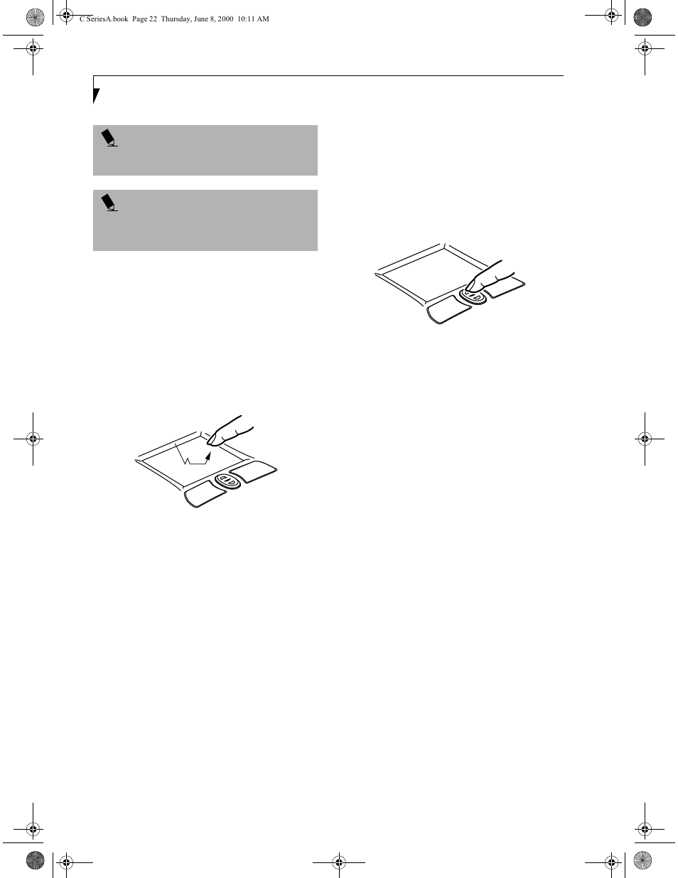 Dragging, Scrolling, Touchpad control adjustment | Dragging scrolling touchpad control adjustment | FUJITSU LIFEBOOK C6577 User Manual | Page 30 / 102