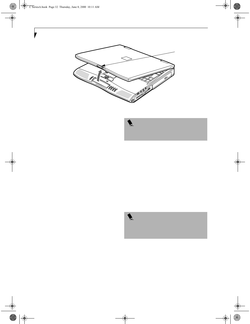 Display panel, Opening the display panel, Adjusting display panel brightness | Keyboard, Power management utility, Closing the display panel | FUJITSU LIFEBOOK C6577 User Manual | Page 42 / 102