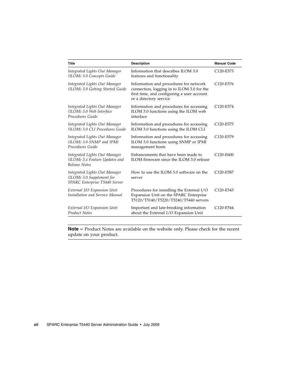 FUJITSU Sparc Enterprise Server T5440 User Manual | Page 14 / 72
