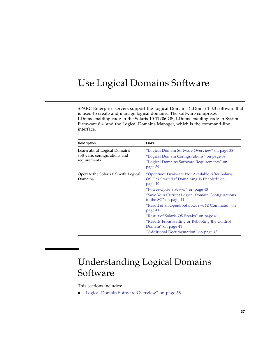 Use logical domains software, Understanding logical domains software | FUJITSU Sparc Enterprise Server T5440 User Manual | Page 53 / 72