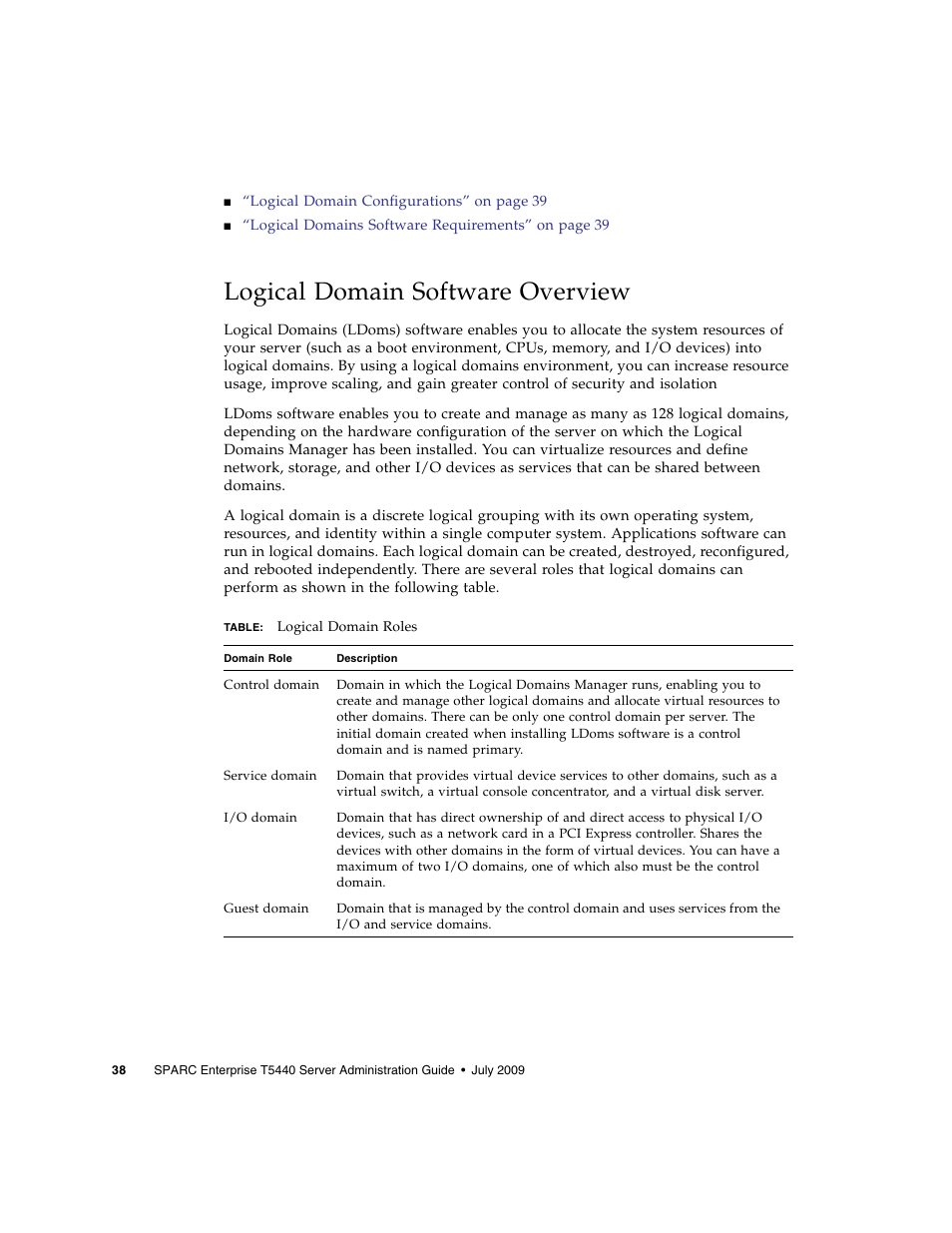 Logical domain software overview | FUJITSU Sparc Enterprise Server T5440 User Manual | Page 54 / 72