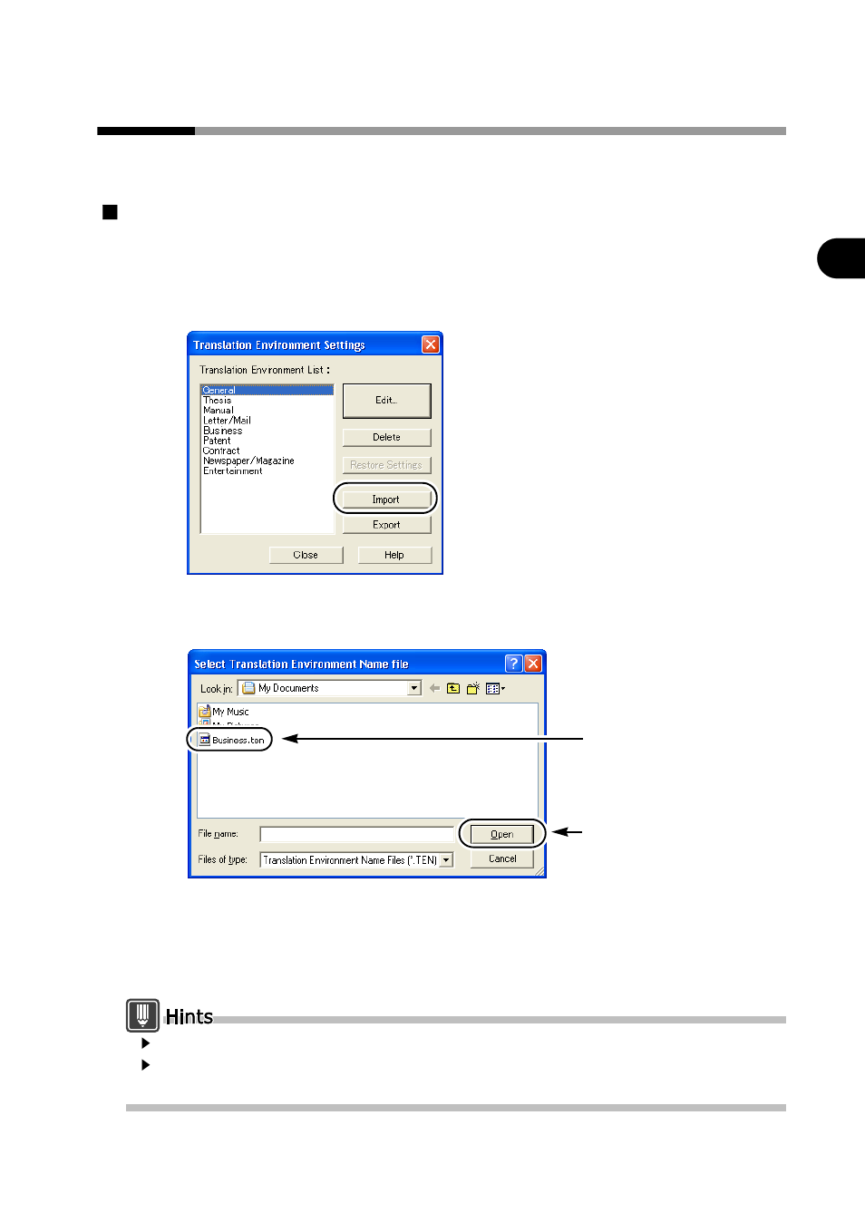 4 importing/exporting translation environment, Importing/exporting translation environment | FUJITSU Atlas V14 BIWD-0991-01ENK(00) User Manual | Page 268 / 302