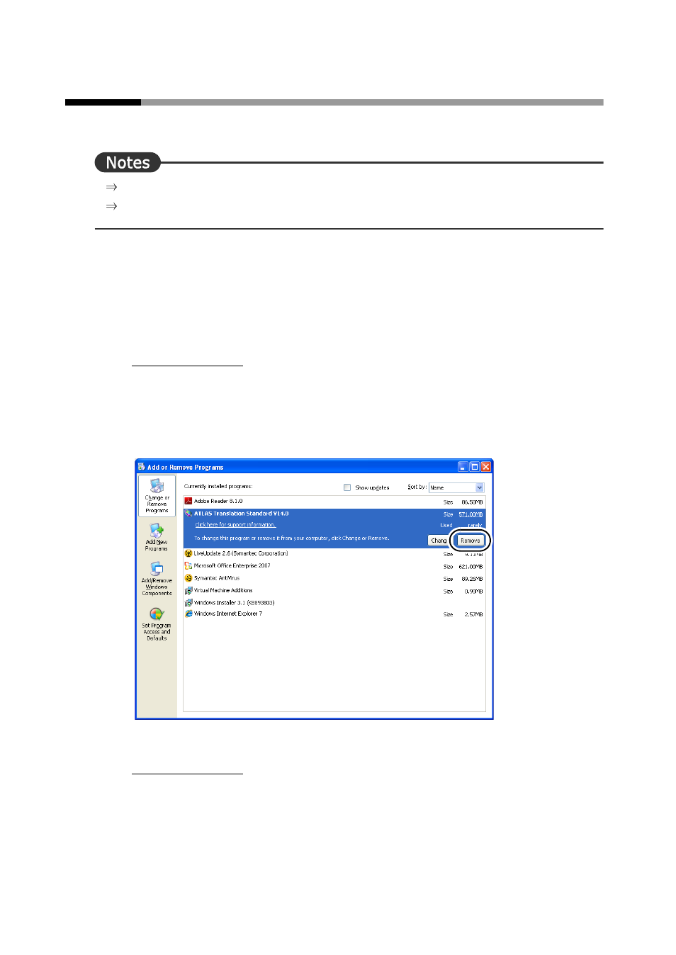 D.2 uninstalling atlas, Uninstalling atlas | FUJITSU Atlas V14 BIWD-0991-01ENK(00) User Manual | Page 283 / 302