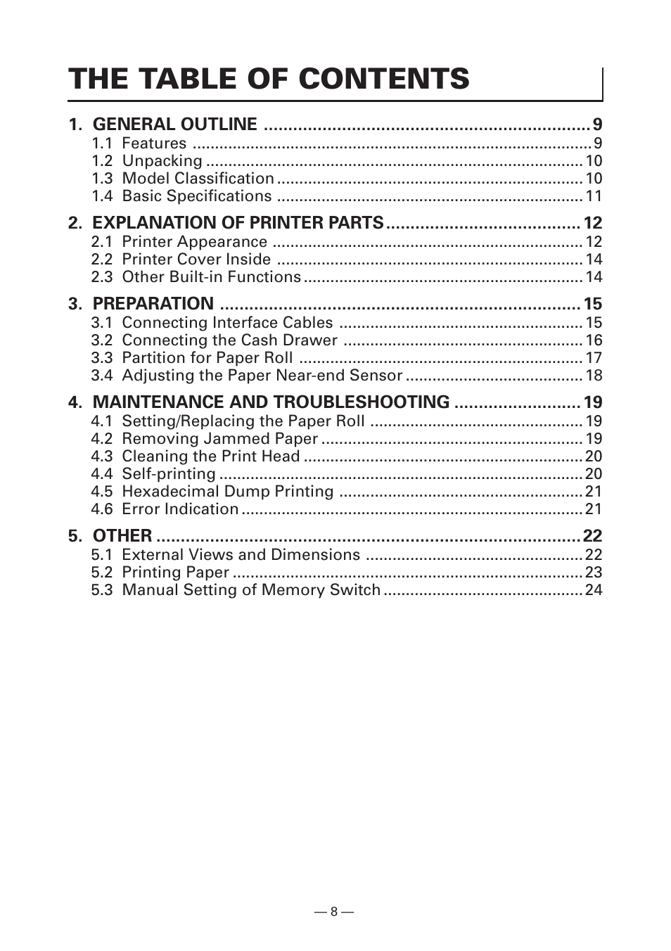 The table of contents | FUJITSU KD96009-0648 User Manual | Page 11 / 30