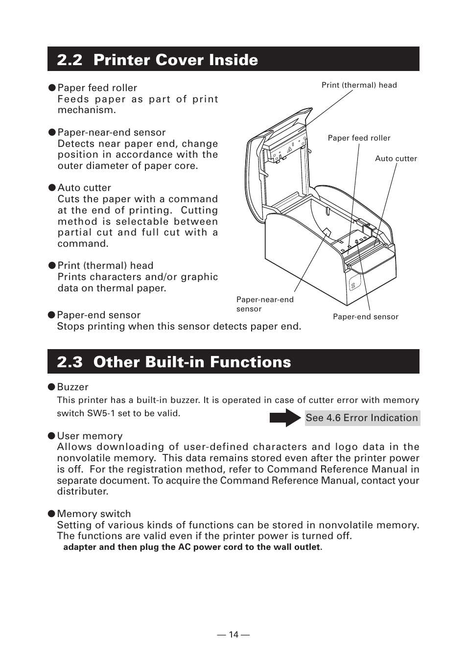 2 printer cover inside, 3 other built-in functions | FUJITSU KD96009-0648 User Manual | Page 17 / 30