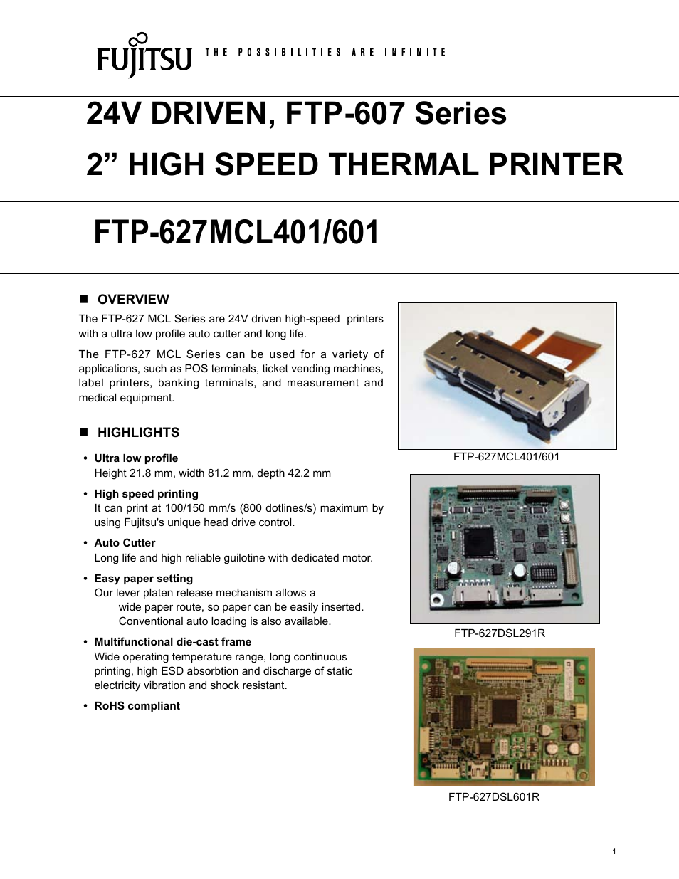 FUJITSU FTP-607 Series User Manual | 7 pages