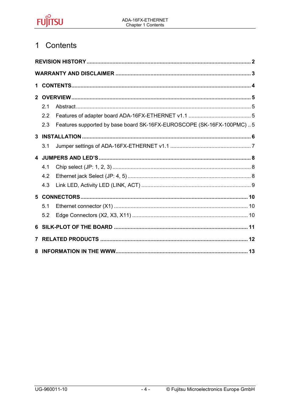 1 contents | FUJITSU FMC-16FX FAMILY User Manual | Page 4 / 14