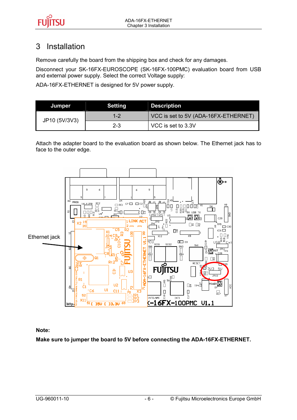 3 installation | FUJITSU FMC-16FX FAMILY User Manual | Page 6 / 14