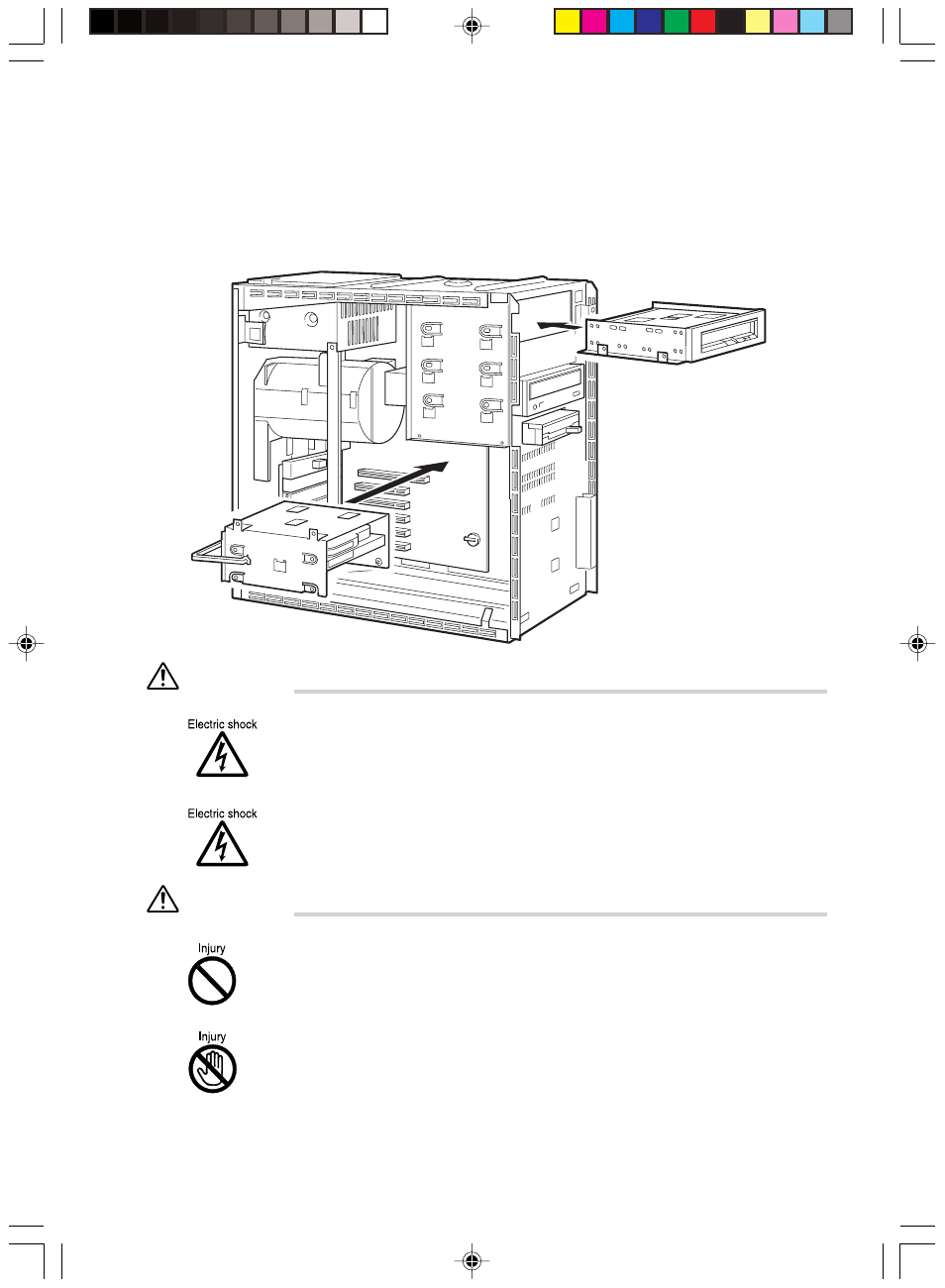 File bay options, Caution, Warning | FUJITSU 8000 SERIES User Manual | Page 41 / 88