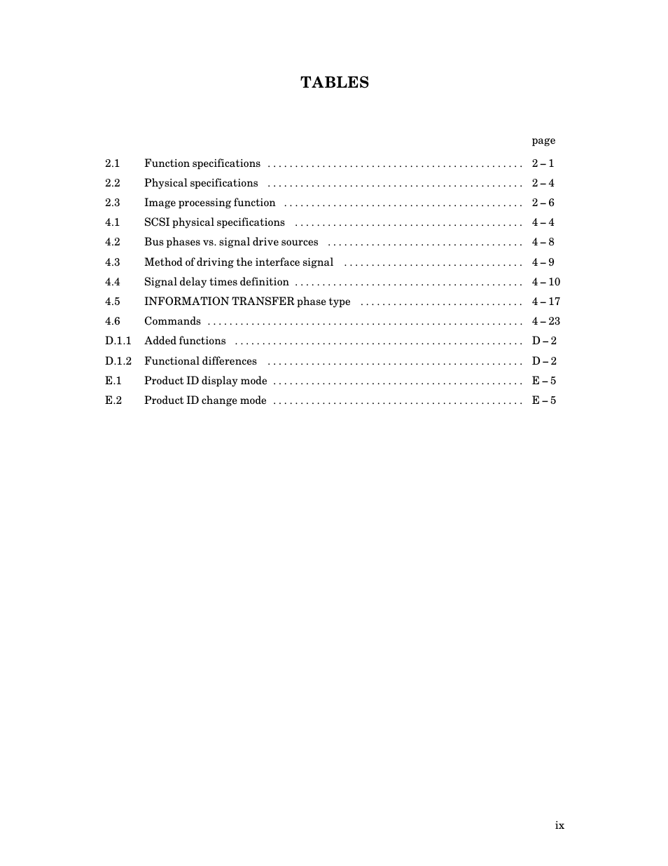 Tables | FUJITSU M3093DG User Manual | Page 11 / 208