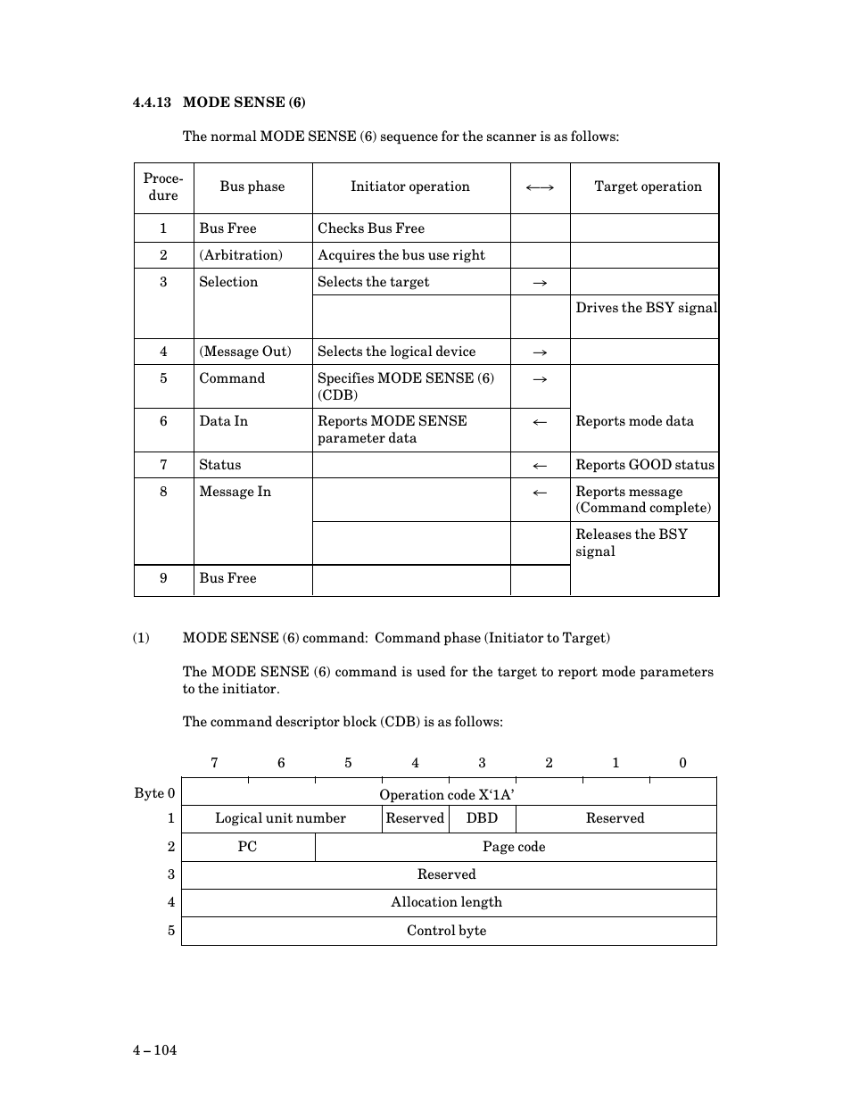 13 mode sense (6), Mode sense (6) | FUJITSU M3093DG User Manual | Page 136 / 208